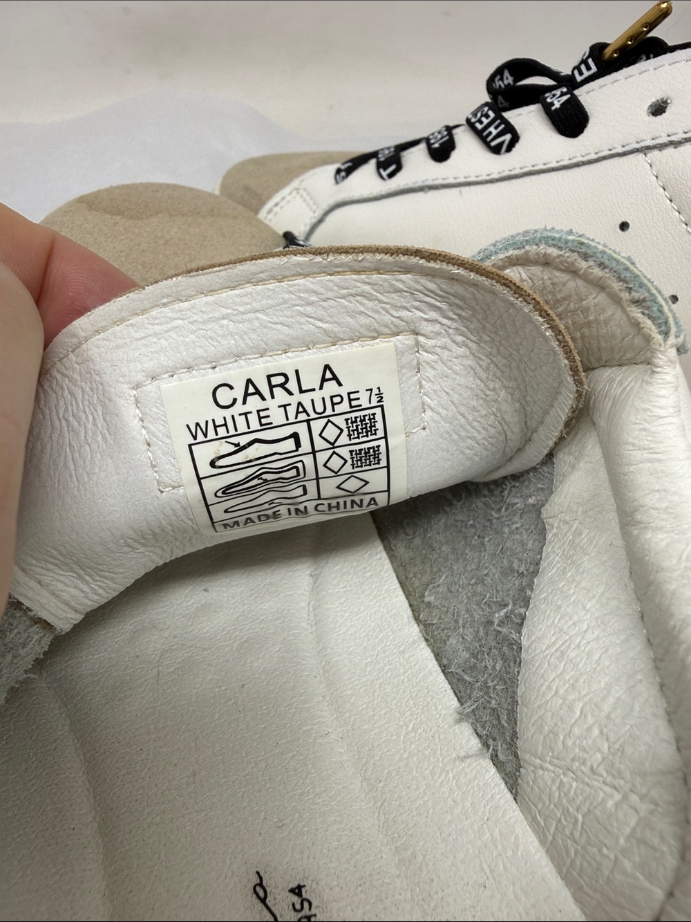Vintage Havana Carla Calf Hair Leopard Star White Low Top Sneaker Taupe size 7.5 - Picture 11 of 12